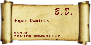Beyer Dominik névjegykártya